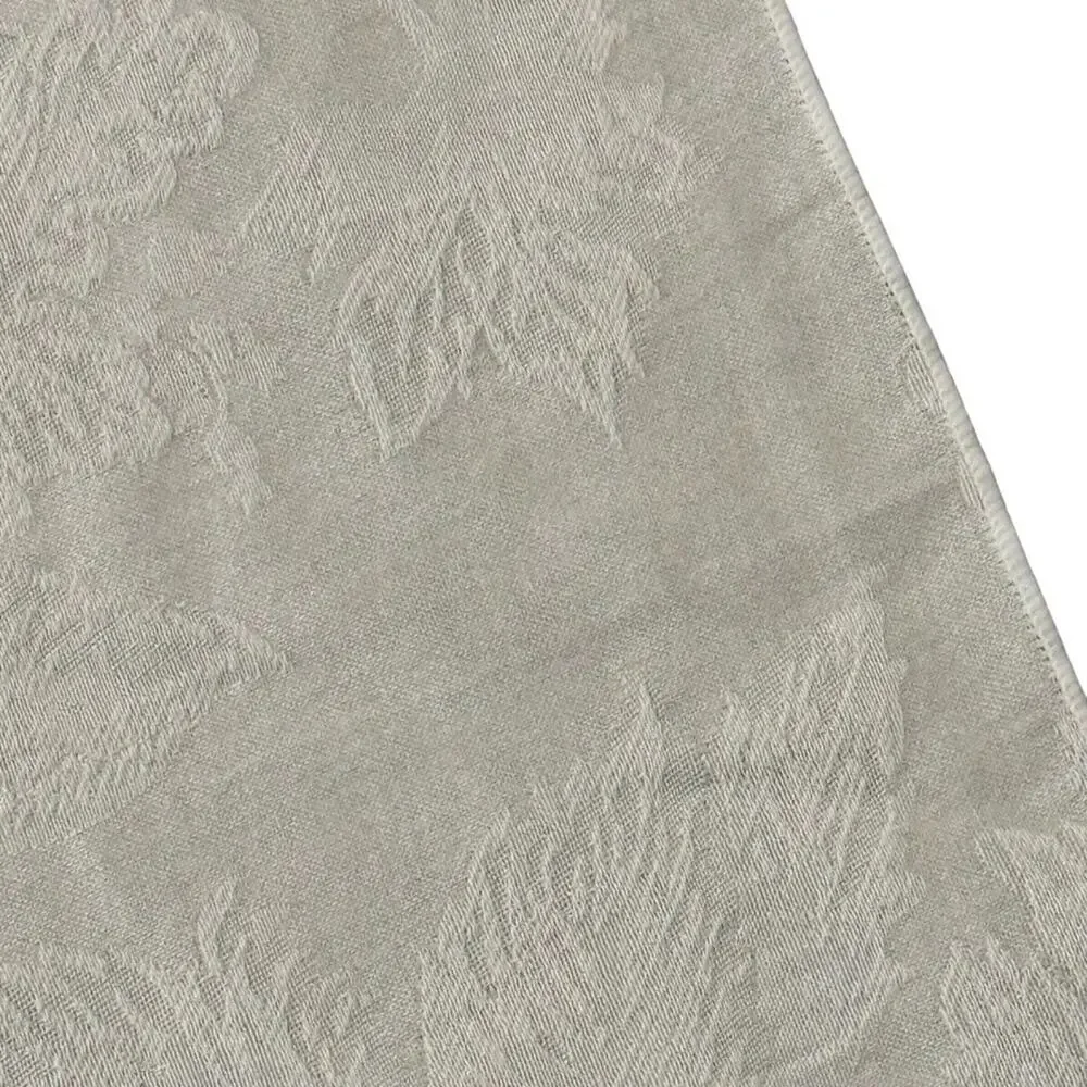 Vintage White Satin Long Banquet Table Cloth Floral Wedding Party 136x58